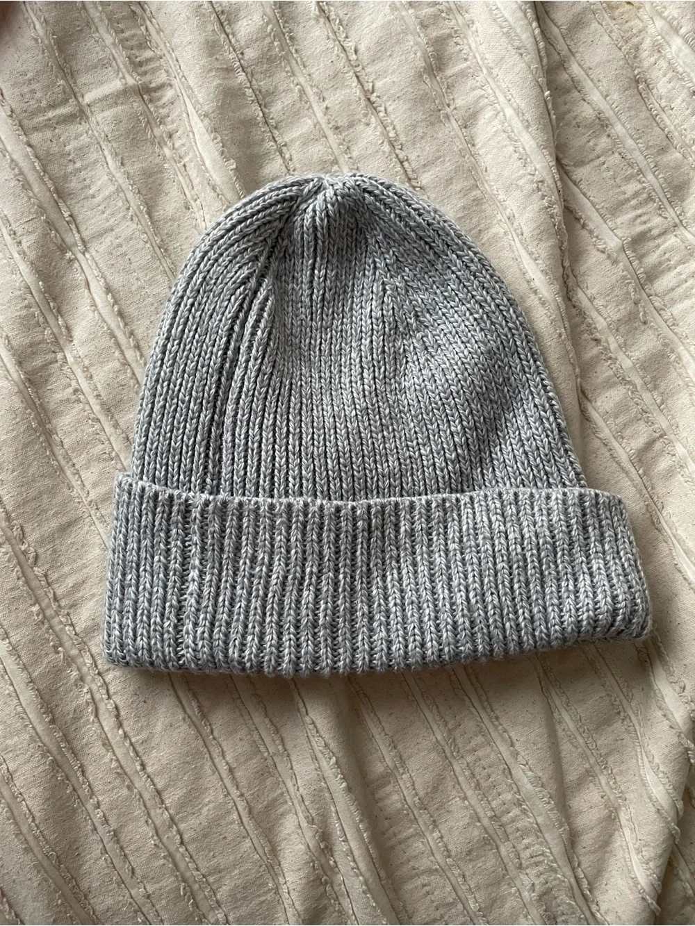 Old Navy Light Gray Ribbed Cuffed Beanie